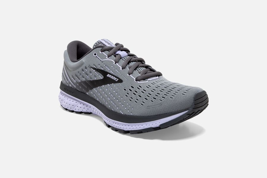 Ghost 13 Road Brooks Running Shoes NZ Womens - Grey/Black/Purple - KRJLYE-495